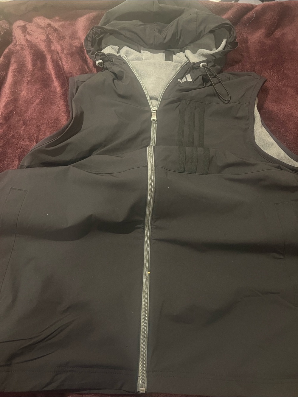 adidas Black Fleece-Lined Men's Vest S MSRP $75